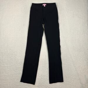 Lilly Pulitzer Womens 0 Evangelista Ponte Knit Pant Classic Travel Preppy Black